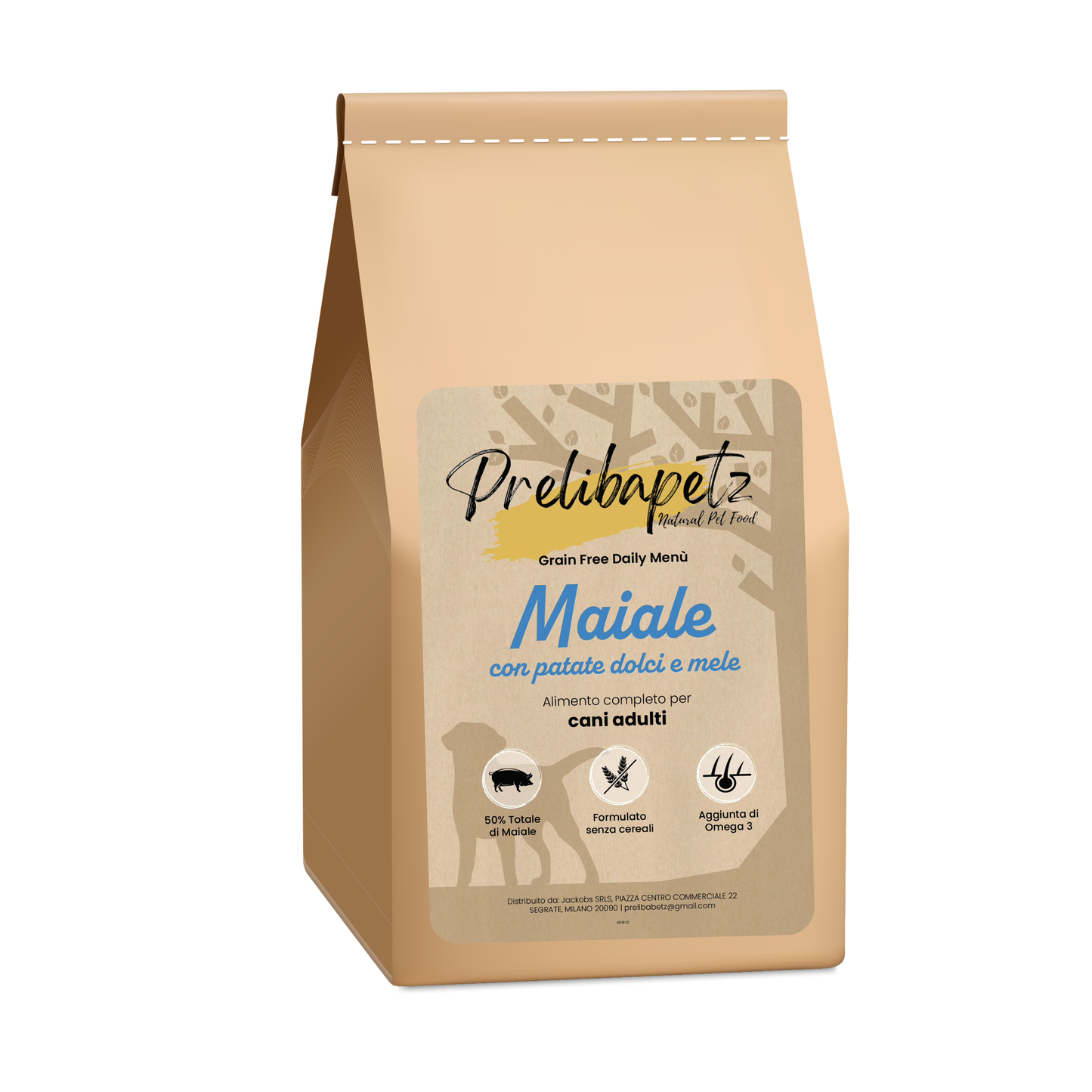 Prelibapetz- Maiale con patate dolci e mele - cani adulti