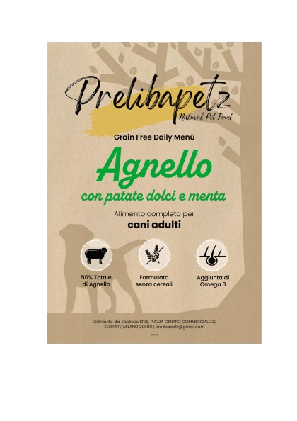 Prelibapetz- Angello con patate dolci e menta- cani adulti